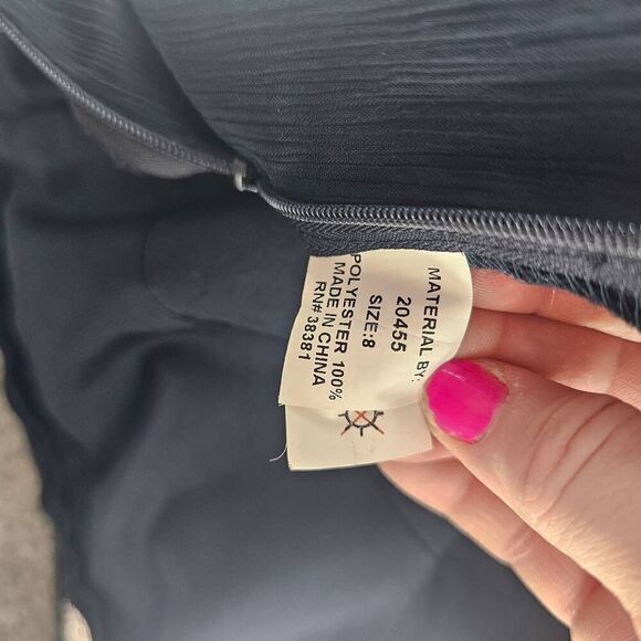 Vintage Angelina Faccenda One-Shoulder Maxi Dress Navy 8 - Picture 7 of 8